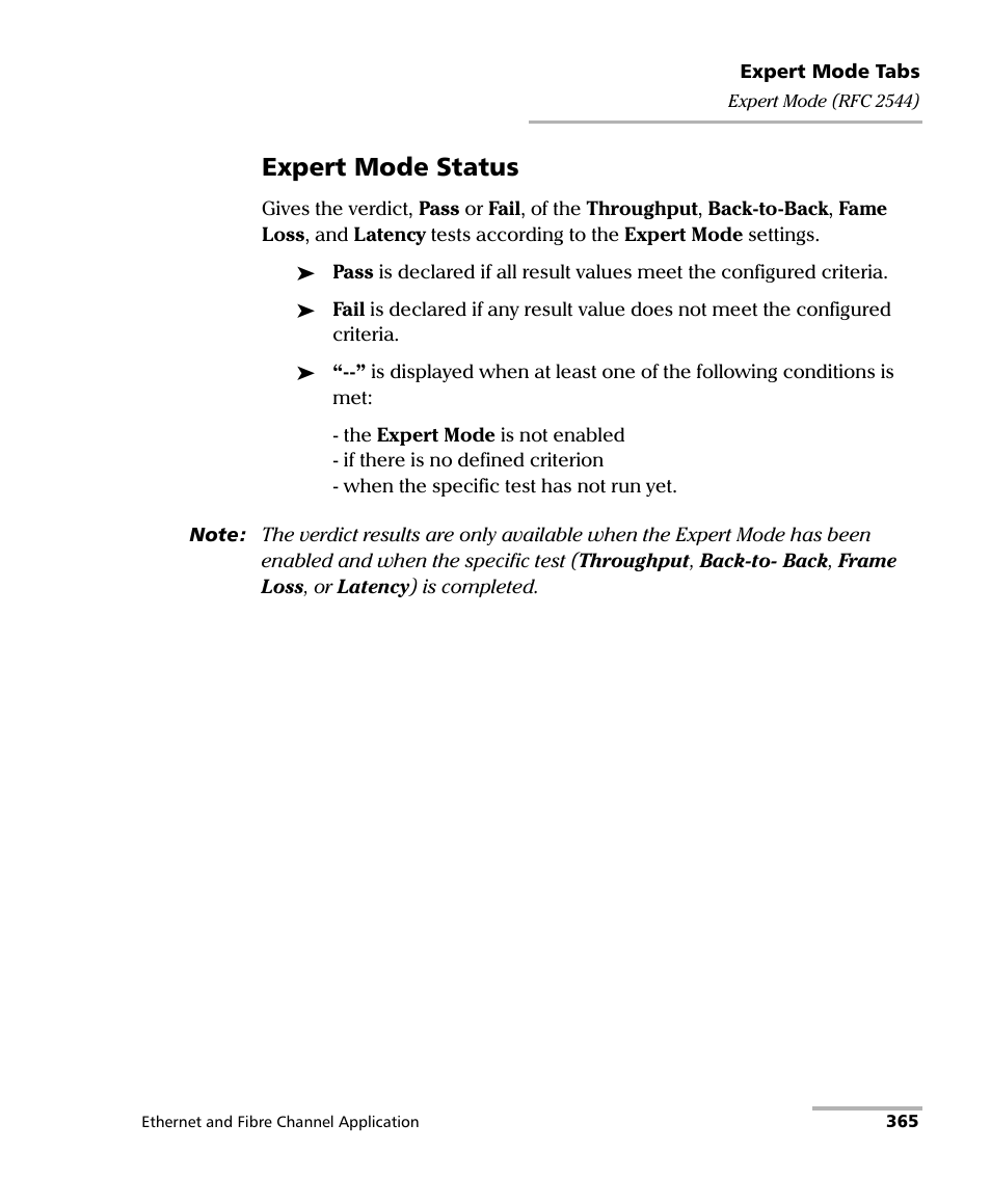 Expert mode status | EXFO RTU 310-310G IP Services Test Head User Manual | Page 377 / 547