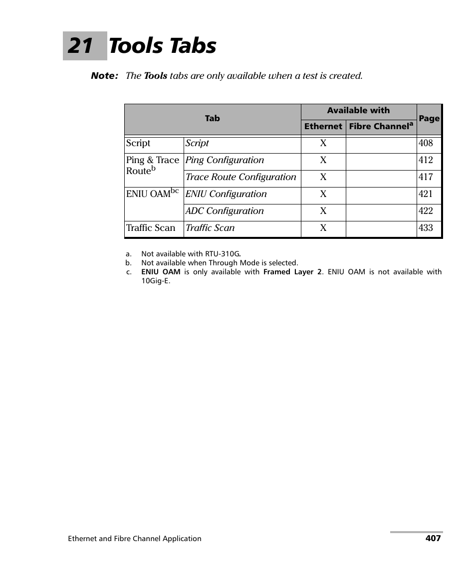 21 tools tabs | EXFO RTU 310-310G IP Services Test Head User Manual | Page 419 / 547