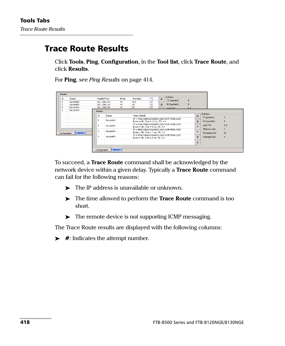 Trace route results | EXFO RTU 310-310G IP Services Test Head User Manual | Page 430 / 547