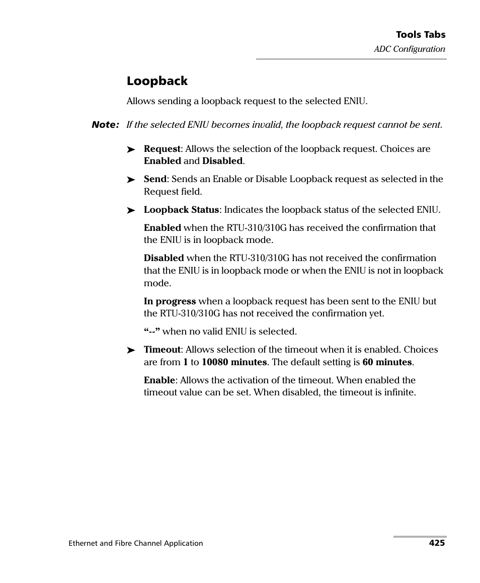 Loopback | EXFO RTU 310-310G IP Services Test Head User Manual | Page 437 / 547