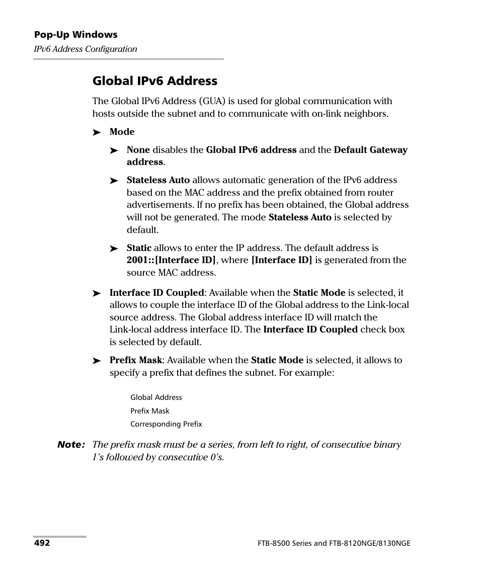 Global ipv6 address | EXFO RTU 310-310G IP Services Test Head User Manual | Page 504 / 547
