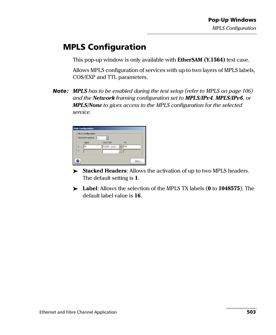 Mpls configuration | EXFO RTU 310-310G IP Services Test Head User Manual | Page 515 / 547