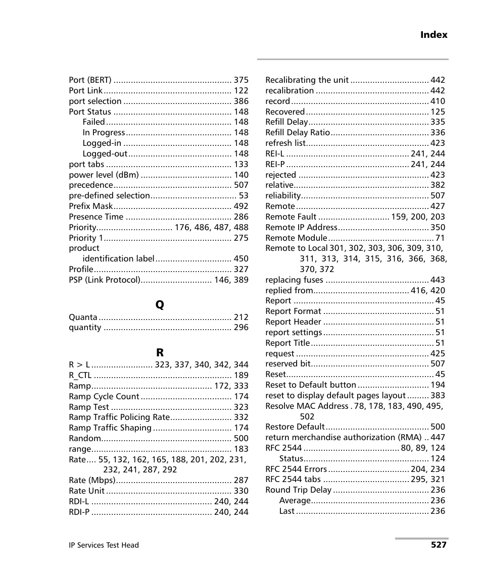 EXFO RTU 310-310G IP Services Test Head User Manual | Page 539 / 547