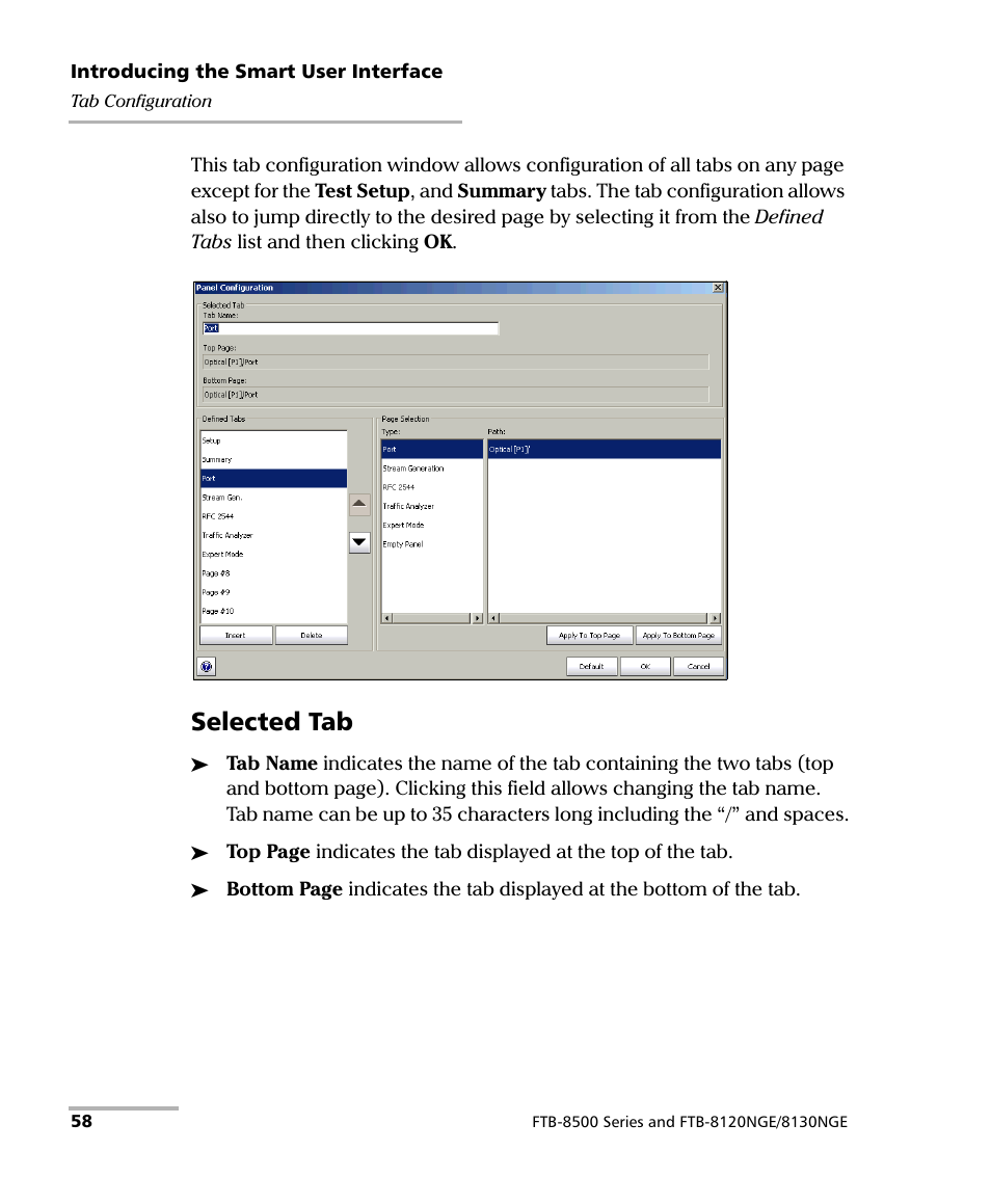 Selected tab | EXFO RTU 310-310G IP Services Test Head User Manual | Page 70 / 547