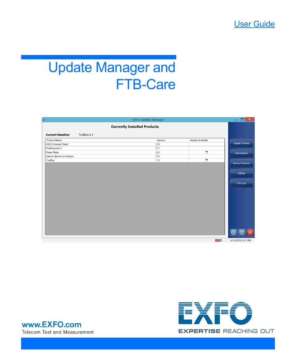 EXFO Update Manager User Manual | 45 pages