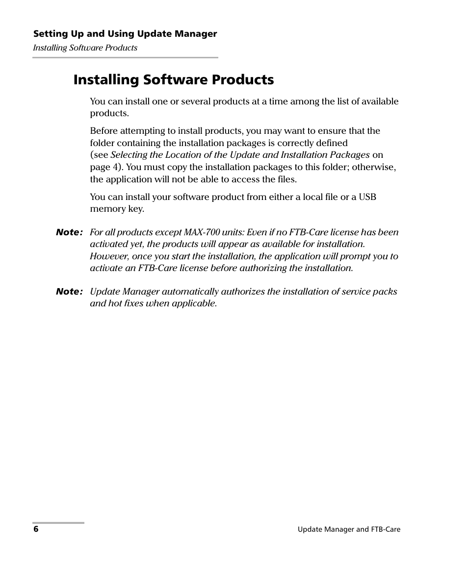 Installing software products | EXFO Update Manager User Manual | Page 10 / 45