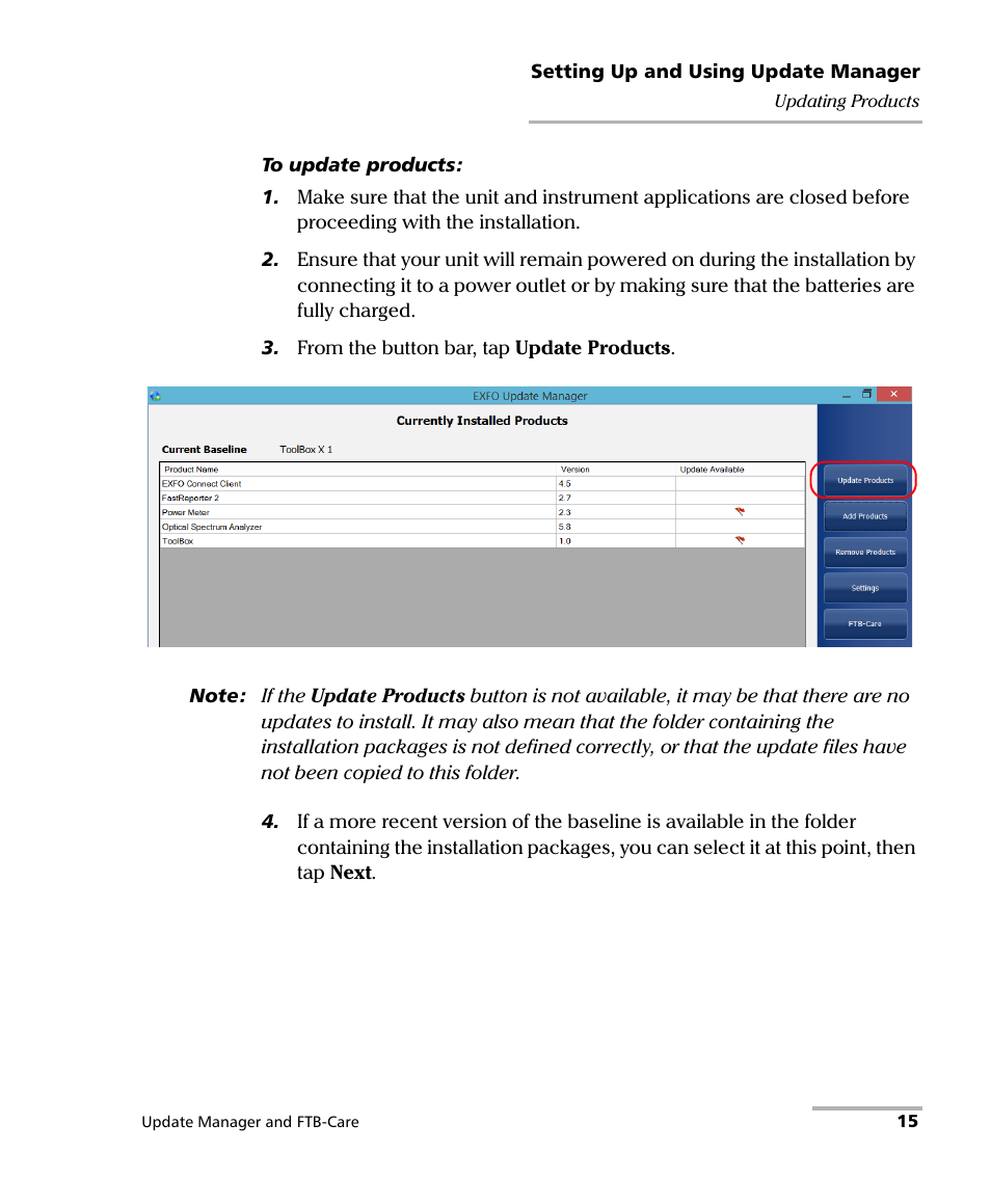 EXFO Update Manager User Manual | Page 19 / 45