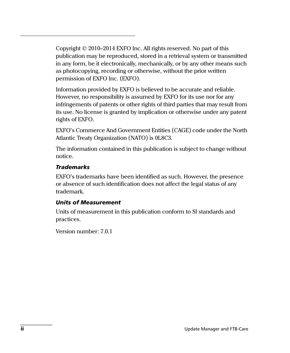 EXFO Update Manager User Manual | Page 2 / 45