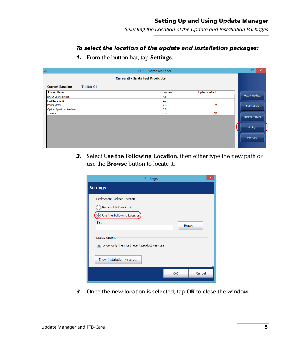 EXFO Update Manager User Manual | Page 9 / 45