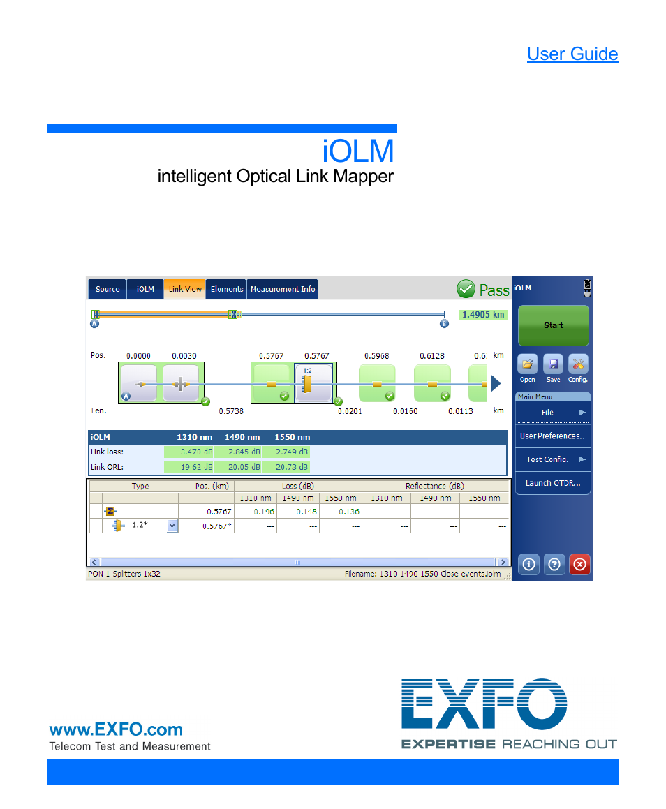 EXFO iOLM User Manual | 186 pages