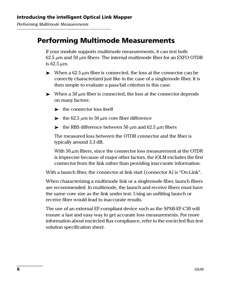 Performing multimode measurements | EXFO iOLM User Manual | Page 12 / 186