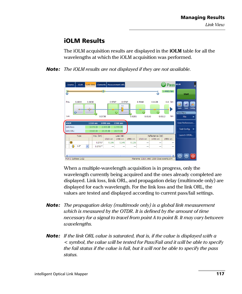 Iolm results | EXFO iOLM User Manual | Page 123 / 186