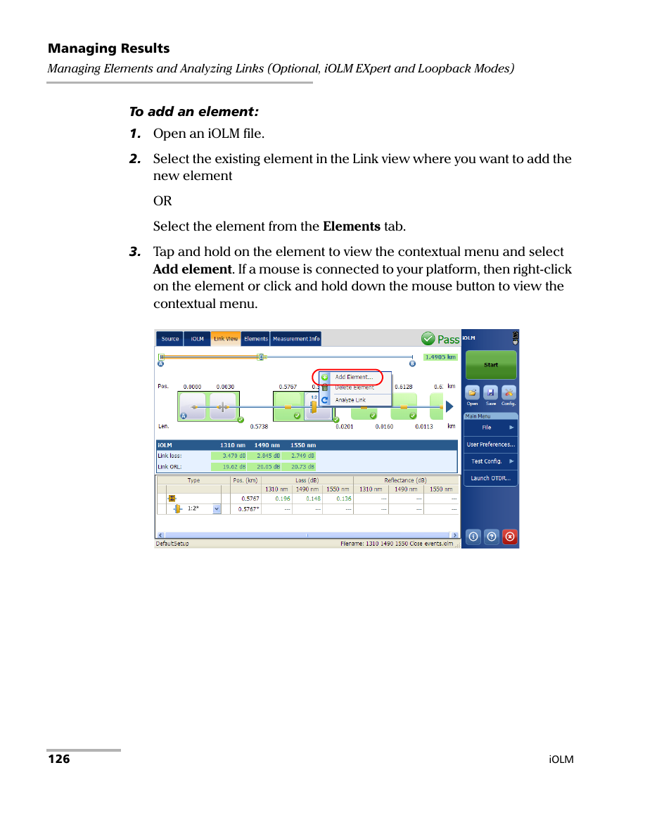 EXFO iOLM User Manual | Page 132 / 186