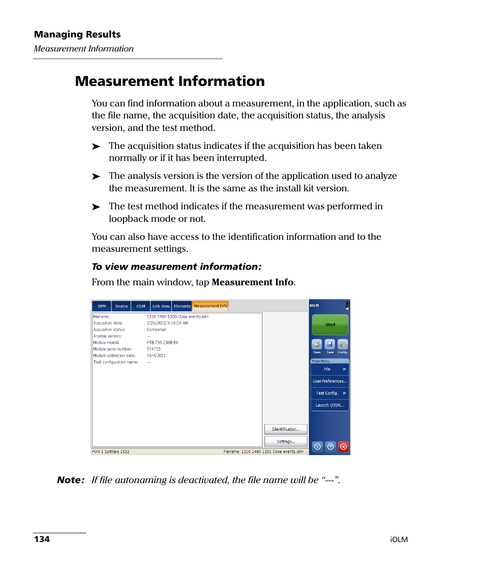 Measurement information | EXFO iOLM User Manual | Page 140 / 186