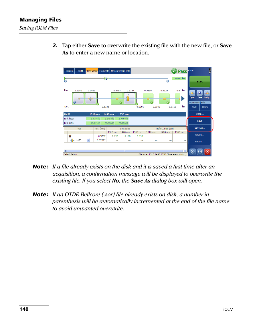 EXFO iOLM User Manual | Page 146 / 186