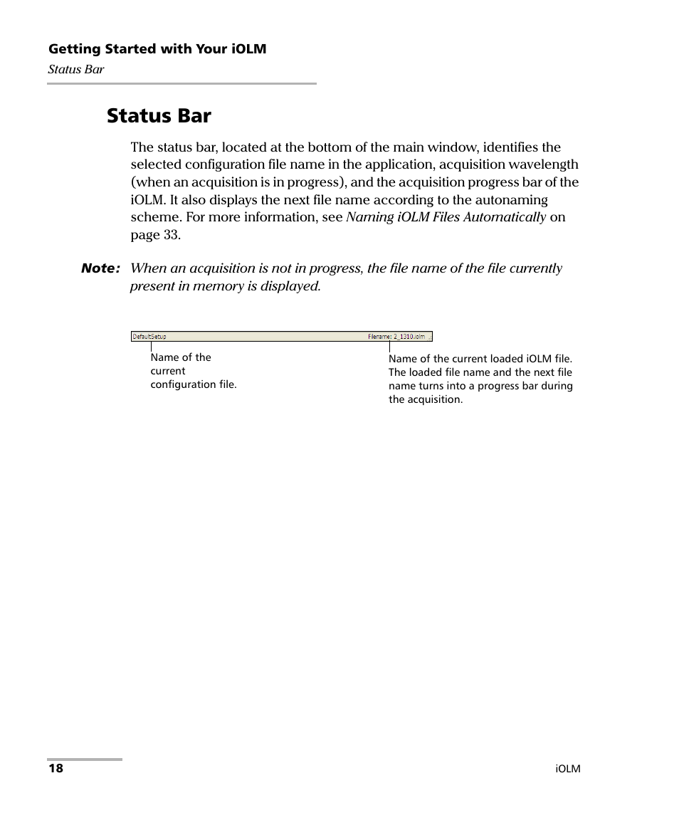 Status bar | EXFO iOLM User Manual | Page 24 / 186