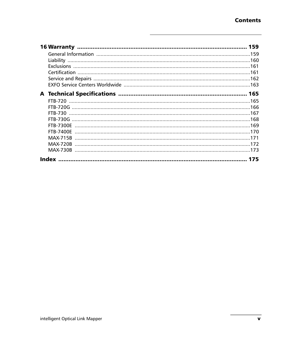 EXFO iOLM User Manual | Page 5 / 186