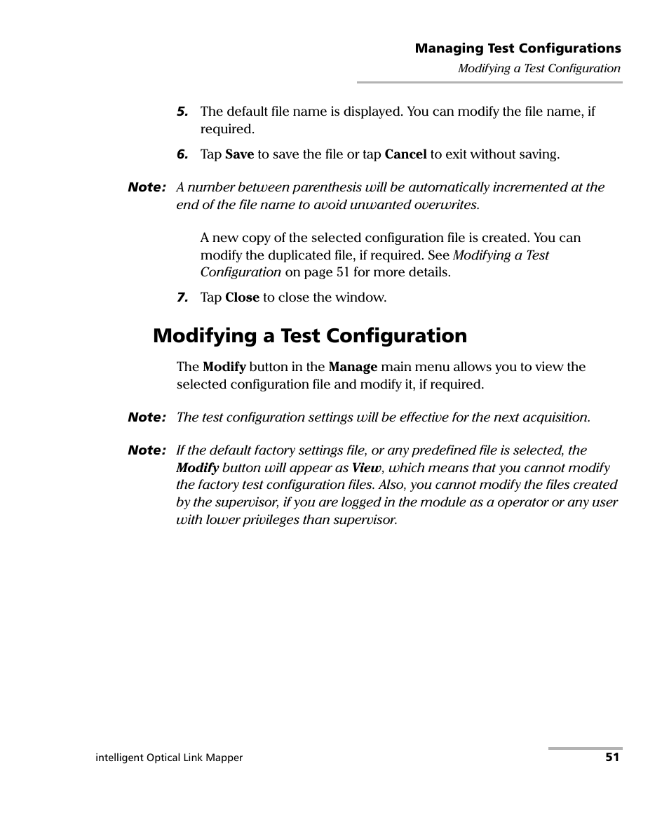 Modifying a test configuration | EXFO iOLM User Manual | Page 57 / 186