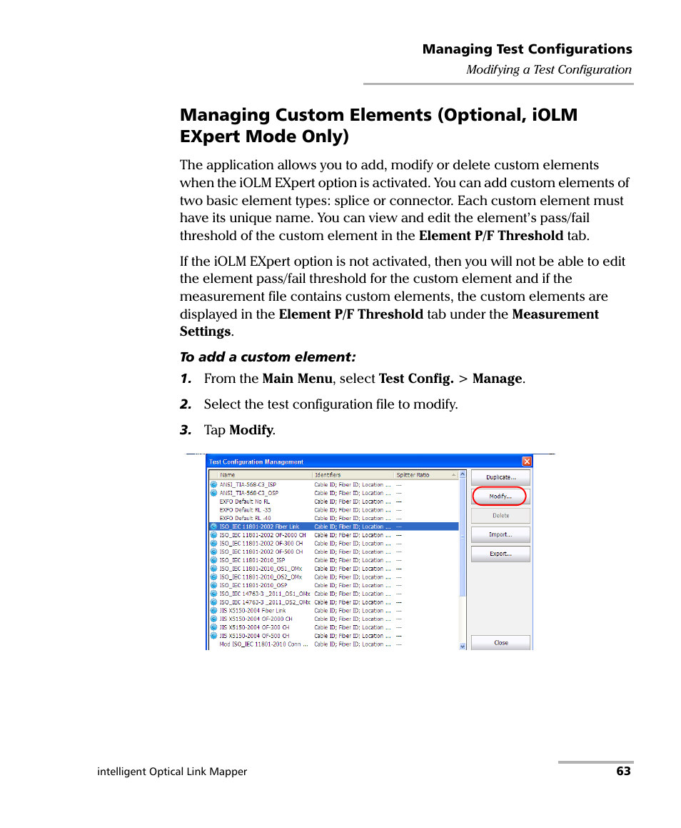 EXFO iOLM User Manual | Page 69 / 186