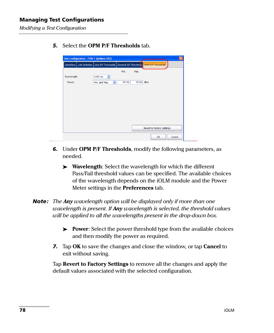 EXFO iOLM User Manual | Page 84 / 186