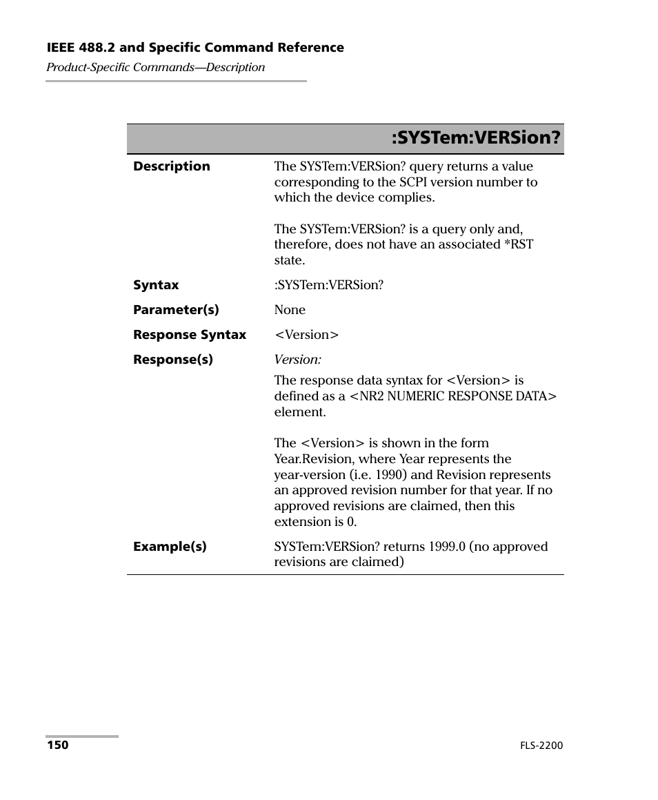 System:version | EXFO FLS-2200 Broadband Source User Manual | Page 158 / 183