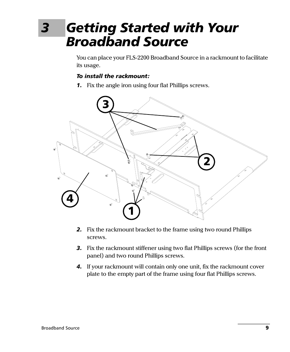 3 getting started with your broadband source, 3getting started with your broadband source | EXFO FLS-2200 Broadband Source User Manual | Page 17 / 183