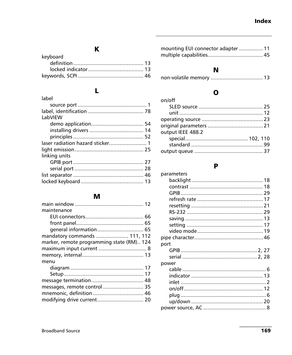 EXFO FLS-2200 Broadband Source User Manual | Page 177 / 183