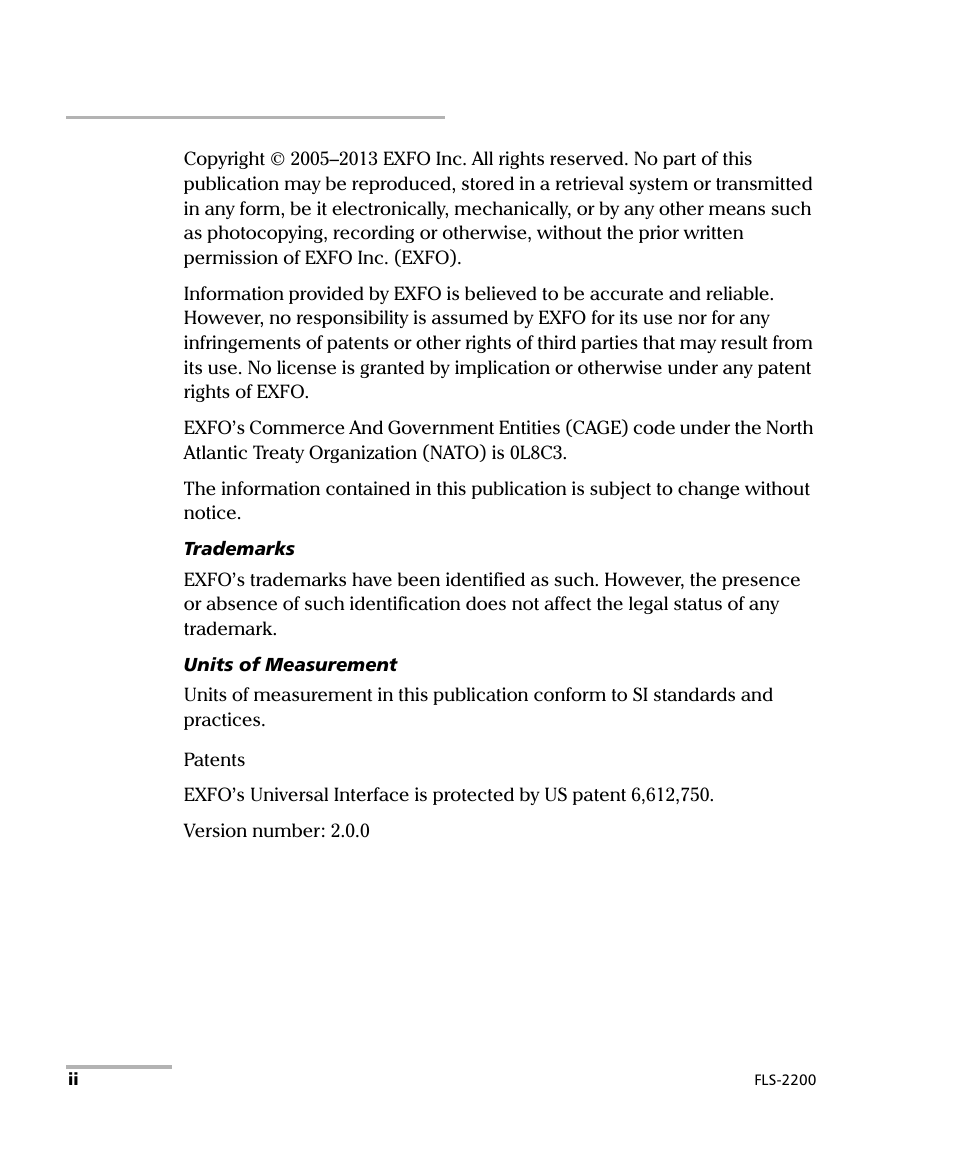EXFO FLS-2200 Broadband Source User Manual | Page 2 / 183