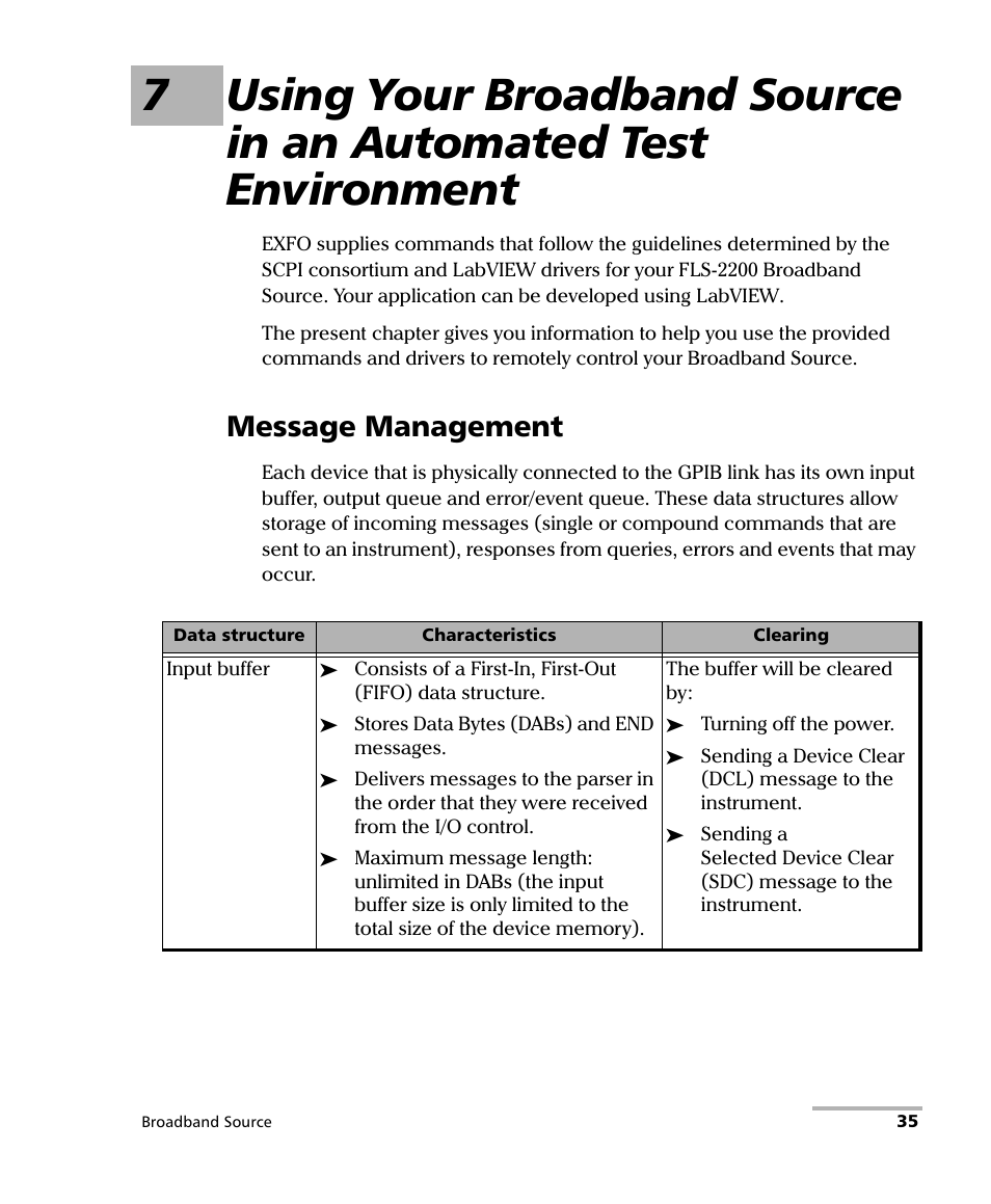 Message management | EXFO FLS-2200 Broadband Source User Manual | Page 43 / 183