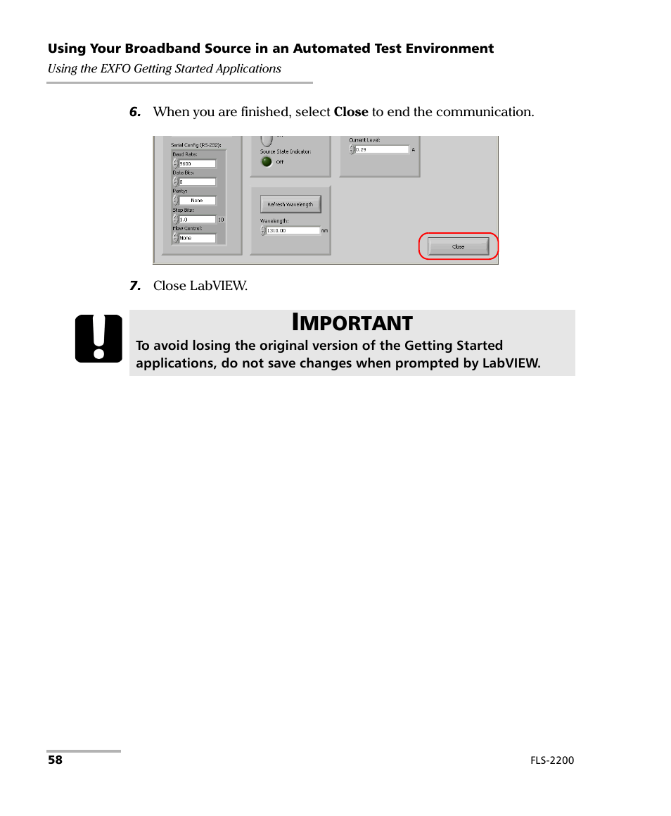 Mportant | EXFO FLS-2200 Broadband Source User Manual | Page 66 / 183