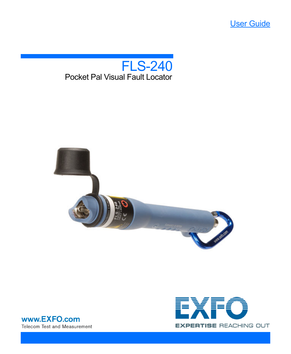 EXFO FLS-240 Pocket Pal Visual Fault Locator User Manual | 28 pages