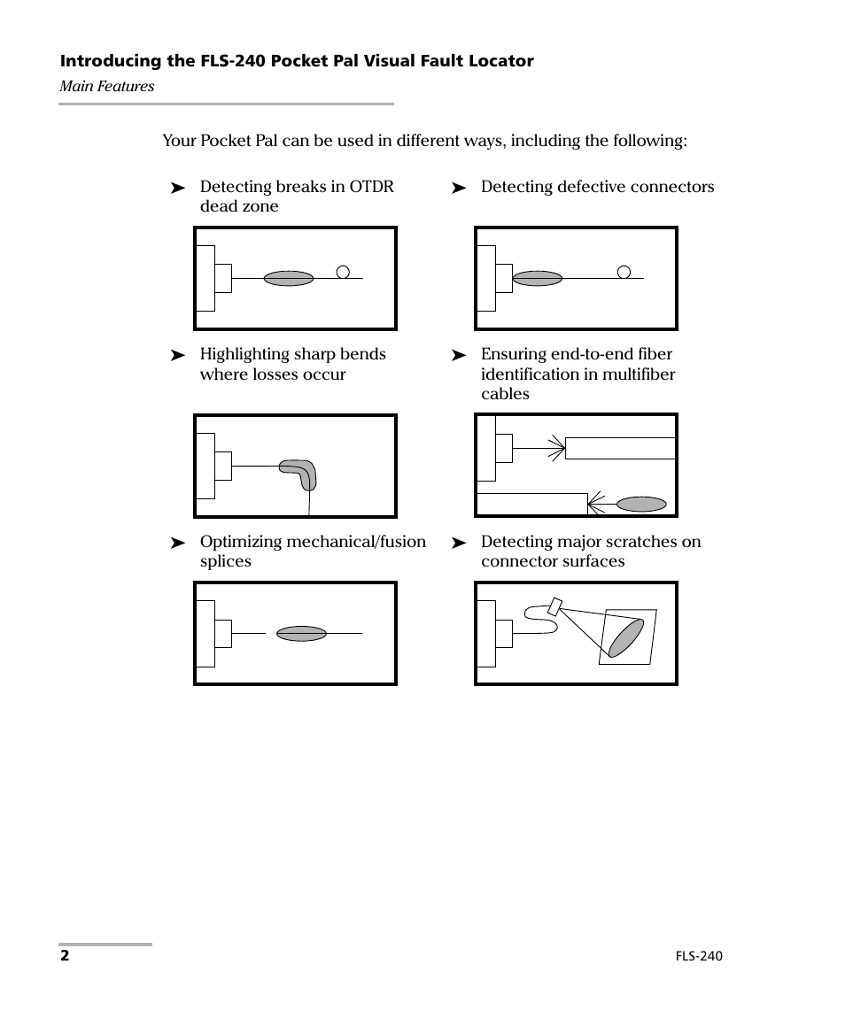 EXFO FLS-240 Pocket Pal Visual Fault Locator User Manual | Page 8 / 28