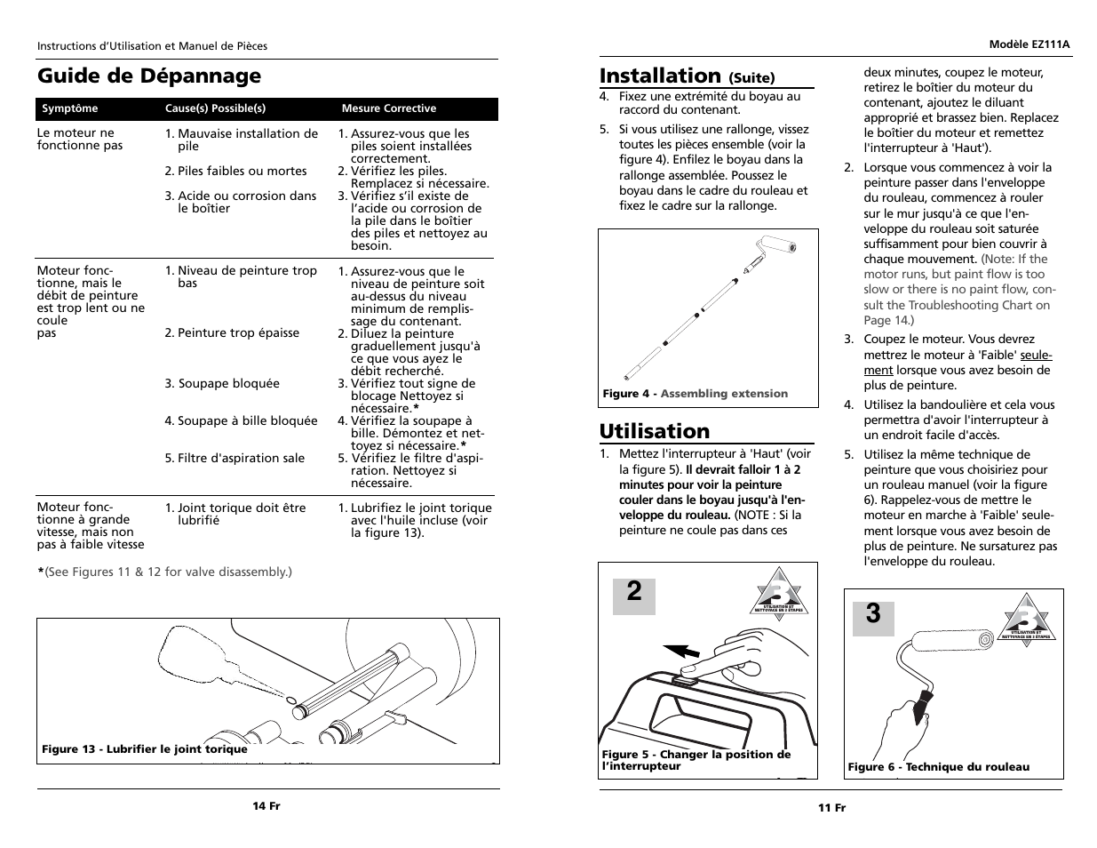 Guide de dépannage, Installation, Utilisation | Campbell Hausfeld EZ111A User Manual | Page 11 / 12