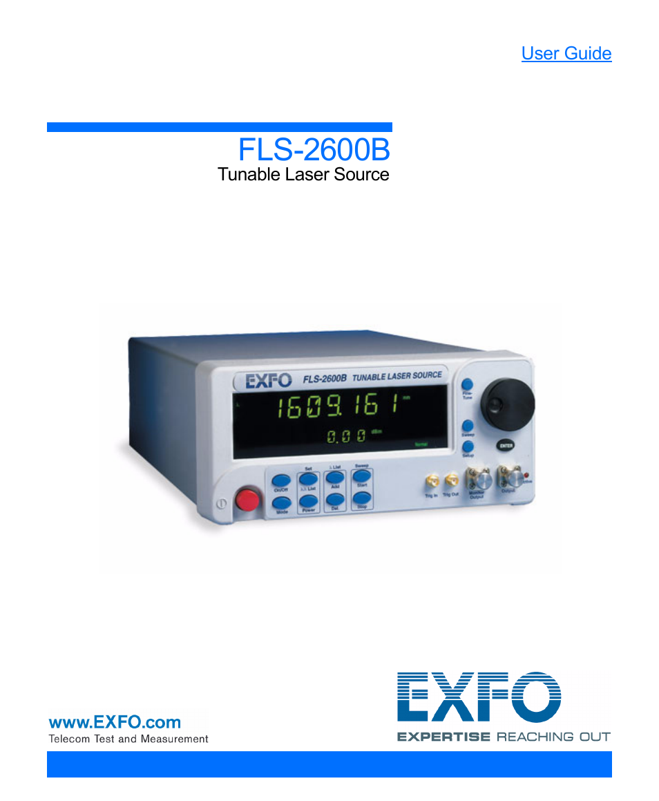 EXFO FLS-2600B Tunable Laser Source User Manual | 157 pages