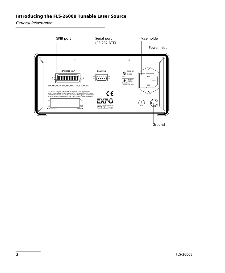 EXFO FLS-2600B Tunable Laser Source User Manual | Page 10 / 157