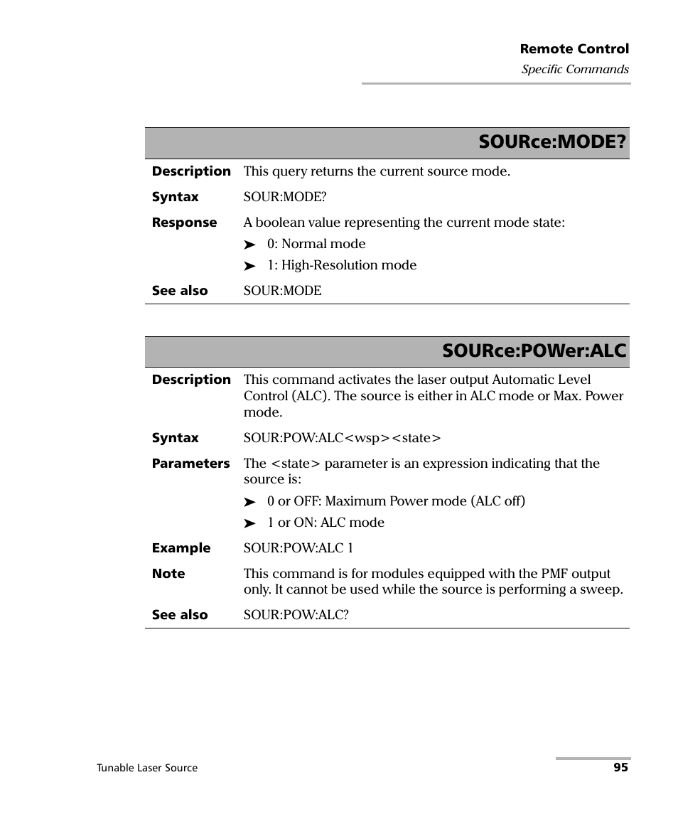 Source:mode, Source:power:alc | EXFO FLS-2600B Tunable Laser Source User Manual | Page 103 / 157