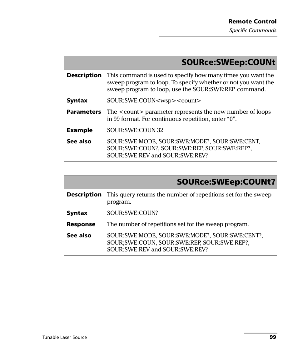 Source:sweep:count | EXFO FLS-2600B Tunable Laser Source User Manual | Page 107 / 157