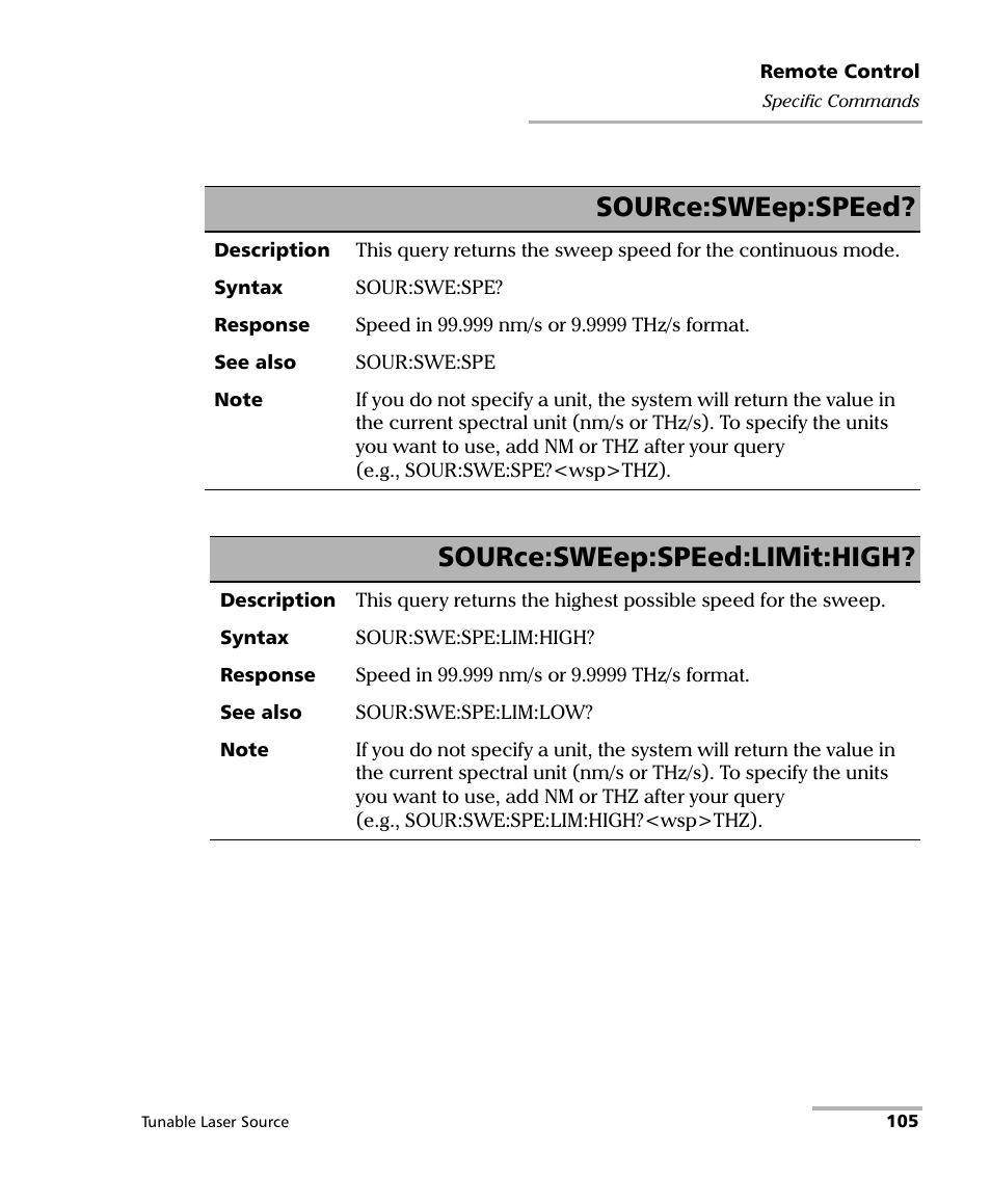 Source:sweep:speed, Source:sweep:speed:limit:high | EXFO FLS-2600B Tunable Laser Source User Manual | Page 113 / 157