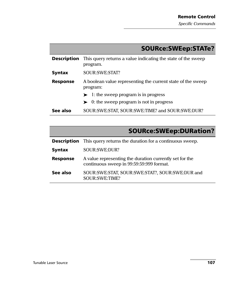 Source:sweep:state, Source:sweep:duration | EXFO FLS-2600B Tunable Laser Source User Manual | Page 115 / 157