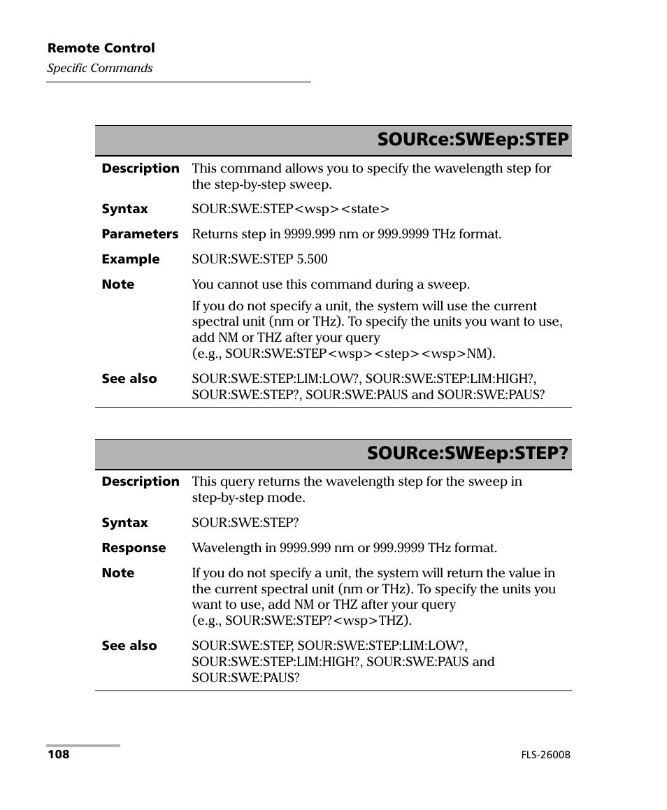 Source:sweep:step | EXFO FLS-2600B Tunable Laser Source User Manual | Page 116 / 157