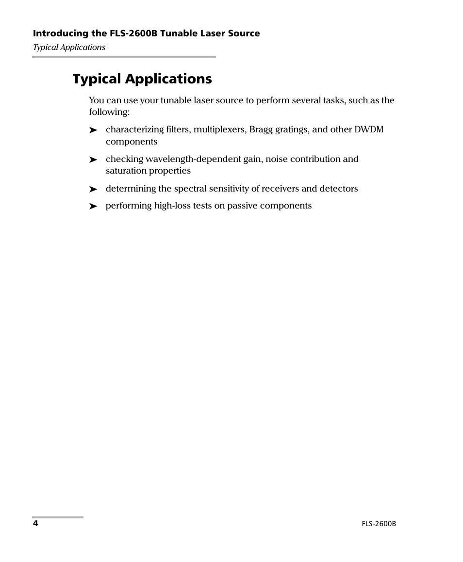 Typical applications | EXFO FLS-2600B Tunable Laser Source User Manual | Page 12 / 157