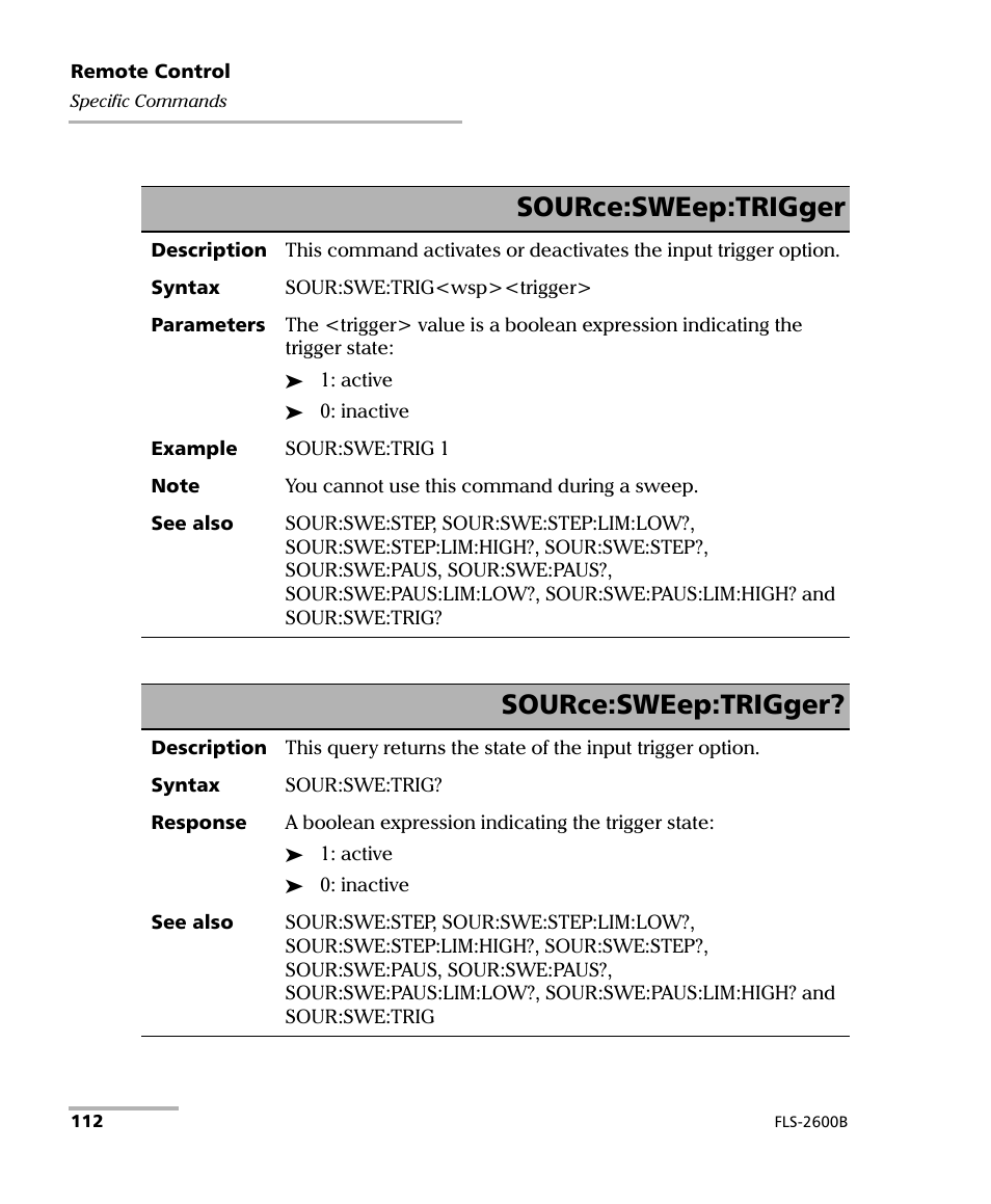 Source:sweep:trigger | EXFO FLS-2600B Tunable Laser Source User Manual | Page 120 / 157