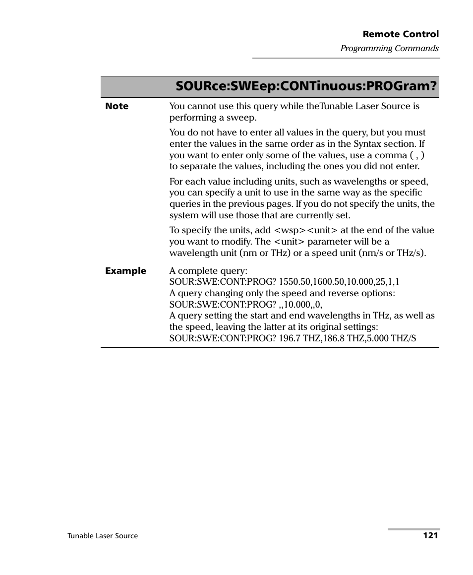 Source:sweep:continuous:program | EXFO FLS-2600B Tunable Laser Source User Manual | Page 129 / 157