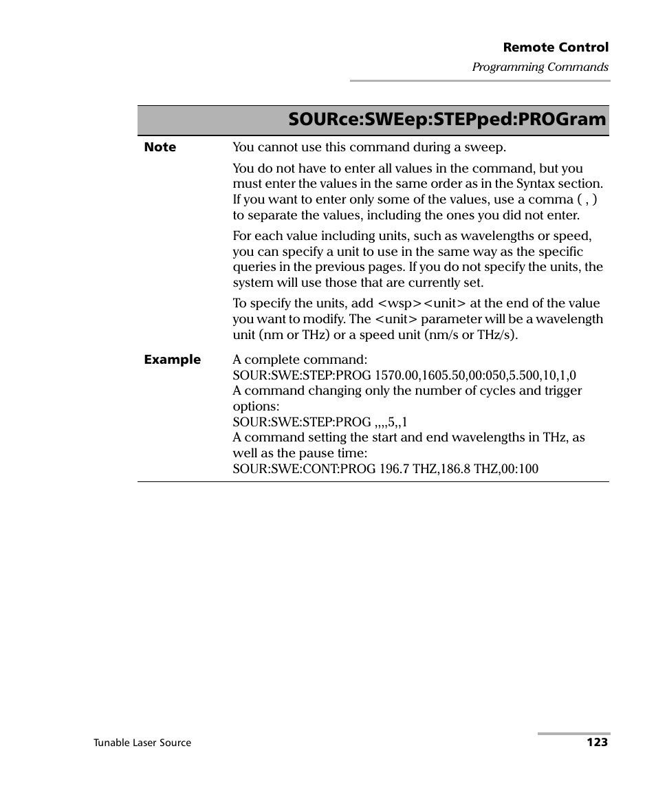 Source:sweep:stepped:program | EXFO FLS-2600B Tunable Laser Source User Manual | Page 131 / 157