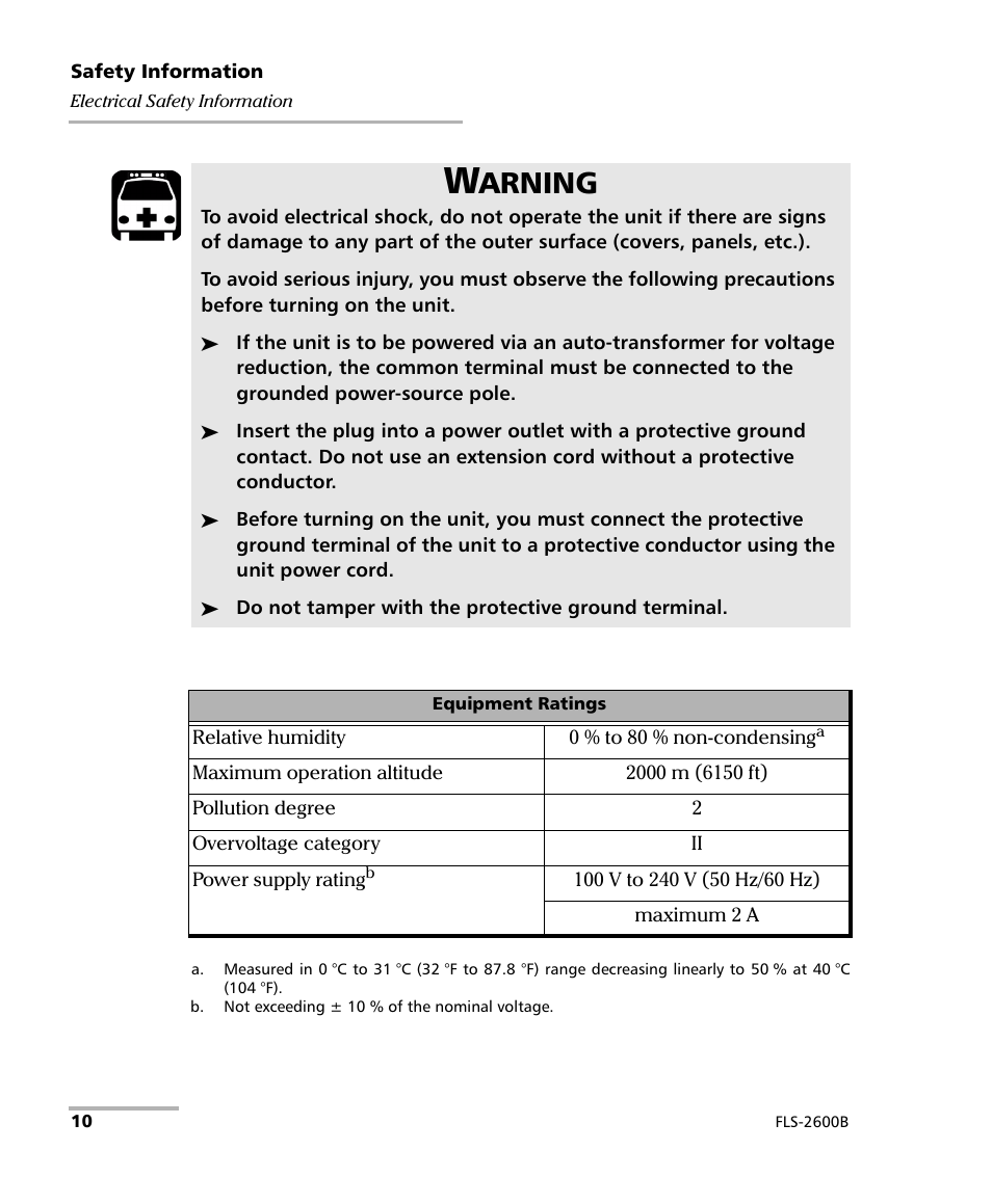 Arning | EXFO FLS-2600B Tunable Laser Source User Manual | Page 18 / 157