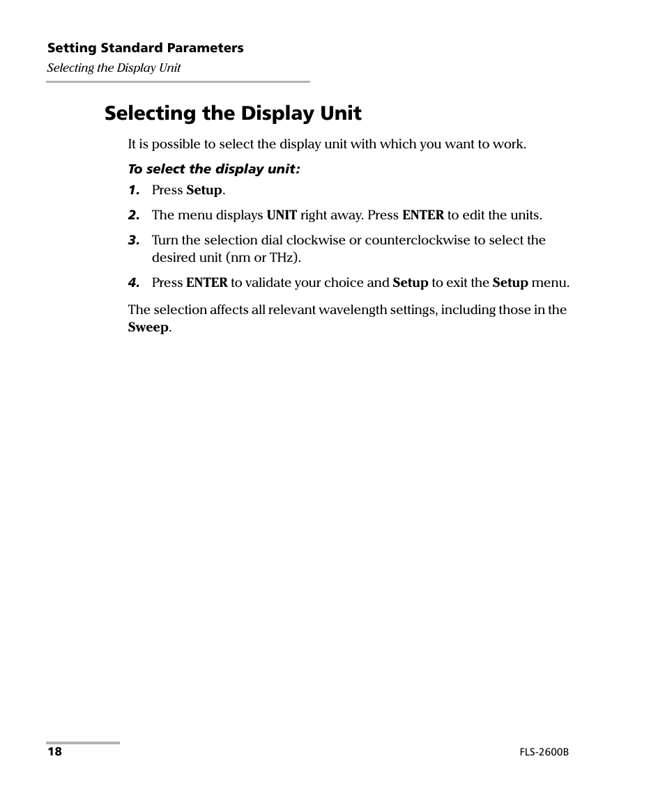 Selecting the display unit | EXFO FLS-2600B Tunable Laser Source User Manual | Page 26 / 157