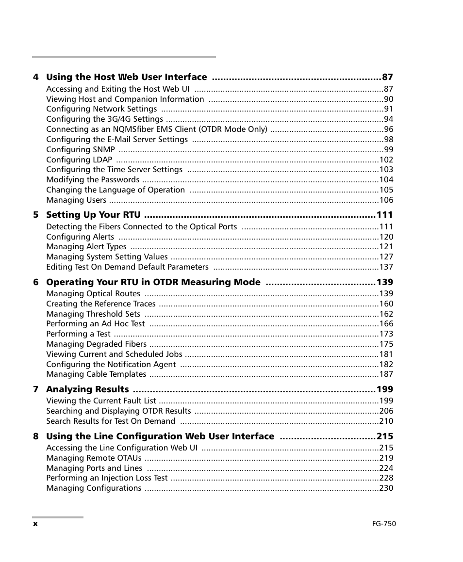 EXFO FG-750 User Manual | Page 10 / 338