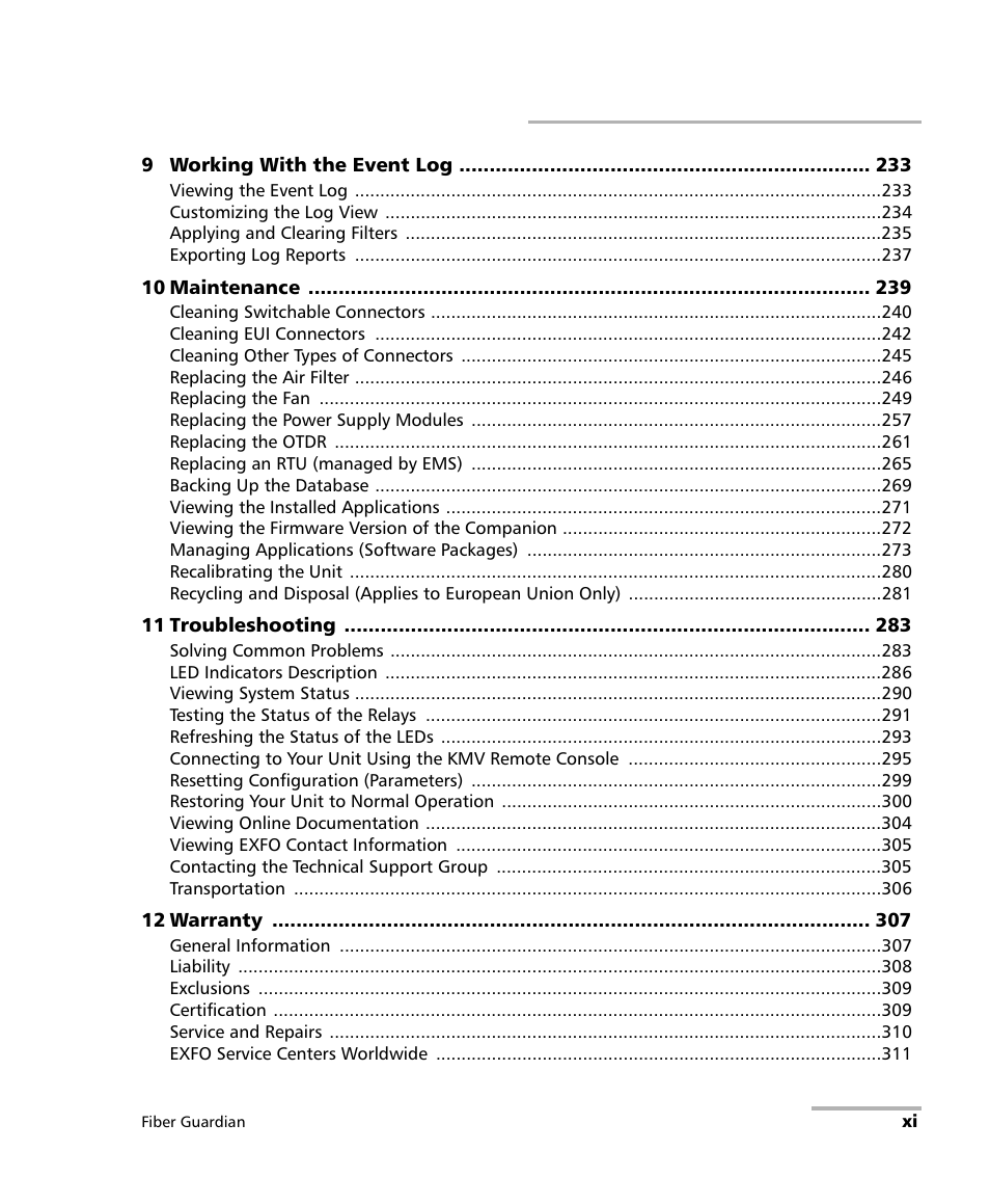 EXFO FG-750 User Manual | Page 11 / 338