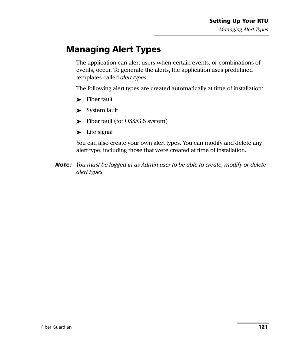 Managing alert types | EXFO FG-750 User Manual | Page 135 / 338