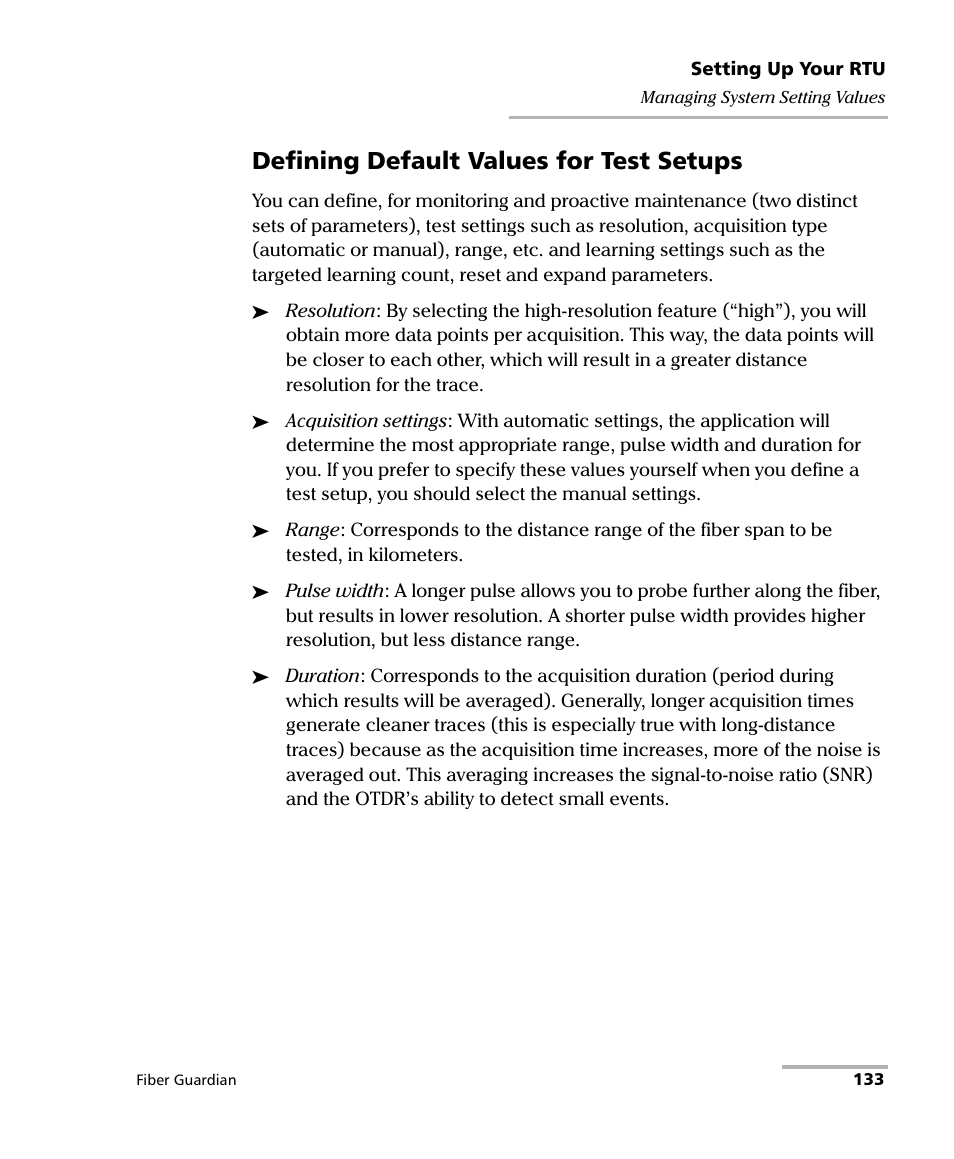 Defining default values for test setups | EXFO FG-750 User Manual | Page 147 / 338